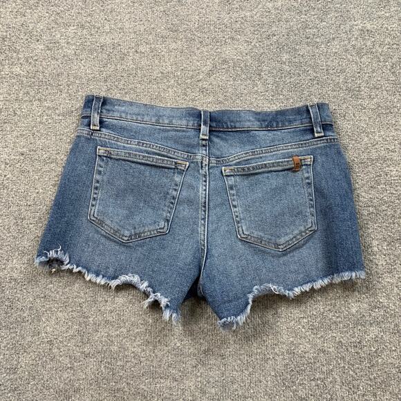 Joes Jeans Shorts Womens 29 Blue Denim Raw Hem Stretch Micro Zip Fly Stretch - Picture 8 of 10